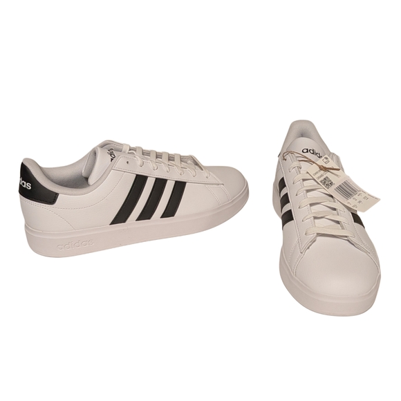 Adidas Grand Court 2.0 White Black Sneakers Mens 10.5 Tennis Casual Shoes GW9195 - Picture 6 of 9